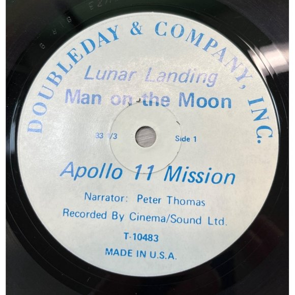 Apollo 11 Lunar Landing Man On the Moon 45 Record Audio Highlights Doubleday - Picture 3 of 5